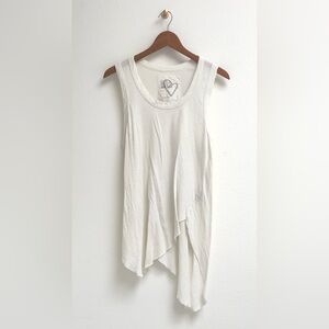 Frank and Eileen Tee Lab, White Sleeveless Asymmetrical Top, Small